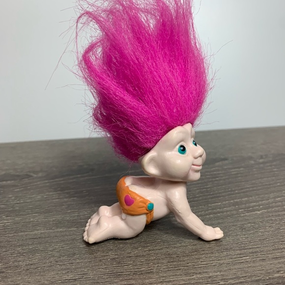 Magic Trolls Babies, Baby Troll Crawling, 3", Vintage Troll Figurine, Applause - Picture 7 of 11